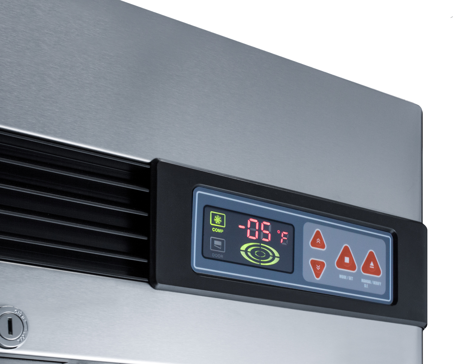 23 cu.ft. commercial reach-in all-freezer in complete stainless steel with left hand door swing